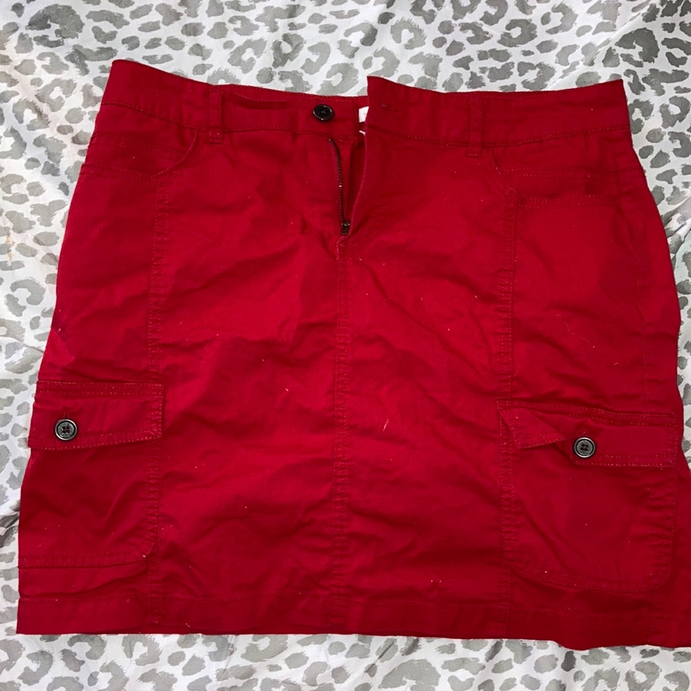 Red High Rose Cargo Skort